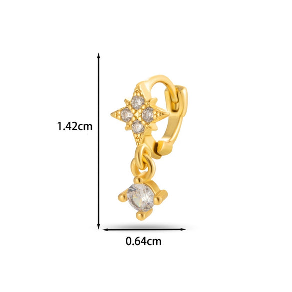 Wholesale Women's Copper Earring With Flower Pattern And Microinlaid Zircon