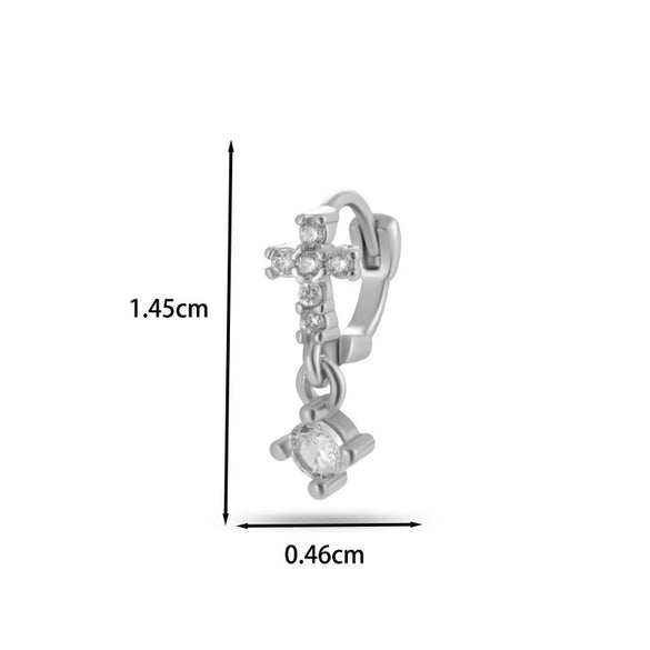 Wholesale Women's Copper Earring With Flower Pattern And Microinlaid Zircon