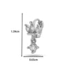 Wholesale Women's Copper Earring With Flower Pattern And Microinlaid Zircon