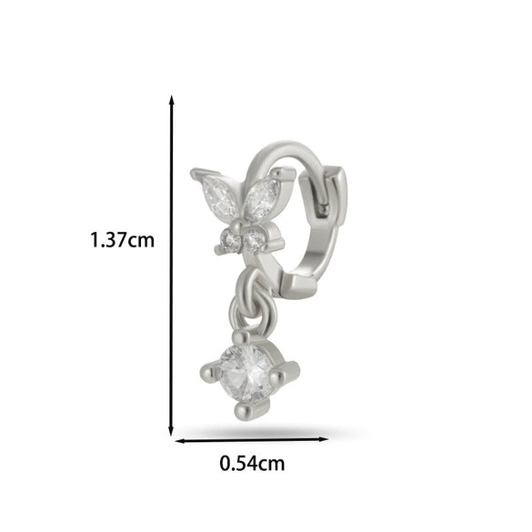 Wholesale Women's Copper Earring With Flower Pattern And Microinlaid Zircon