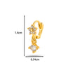 Wholesale Women's Copper Earring With Flower Pattern And Microinlaid Zircon