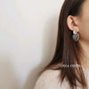 Wholesale Women's Copper Earrings Geometric Style Electroplating Oval Curved Morandi Oil Drop Design