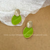 Wholesale Women's Copper Earrings Geometric Style Electroplating Oval Curved Morandi Oil Drop Design