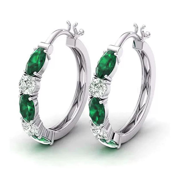 Wholesale Women's Copper Earrings Geometric Style Inlaid Zircon Accessories