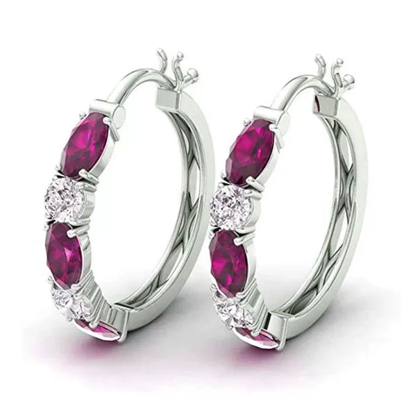 Wholesale Women's Copper Earrings Geometric Style Inlaid Zircon Accessories