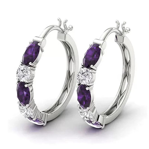 Wholesale Women's Copper Earrings Geometric Style Inlaid Zircon Accessories