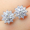 Wholesale Women's Copper Earrings Inlaid With Zircon And Flower Design