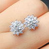 Wholesale Women's Copper Earrings Inlaid With Zircon And Flower Design