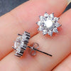 Wholesale Women's Copper Earrings Inlaid With Zircon And Flower Design