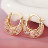 Wholesale Women's Copper Earrings With Flower Leaf Geometric Patterns Electroplated