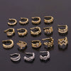 Wholesale Women's Copper Earrings With Flower Pattern And Zircon Design Ushaped Ear Clip