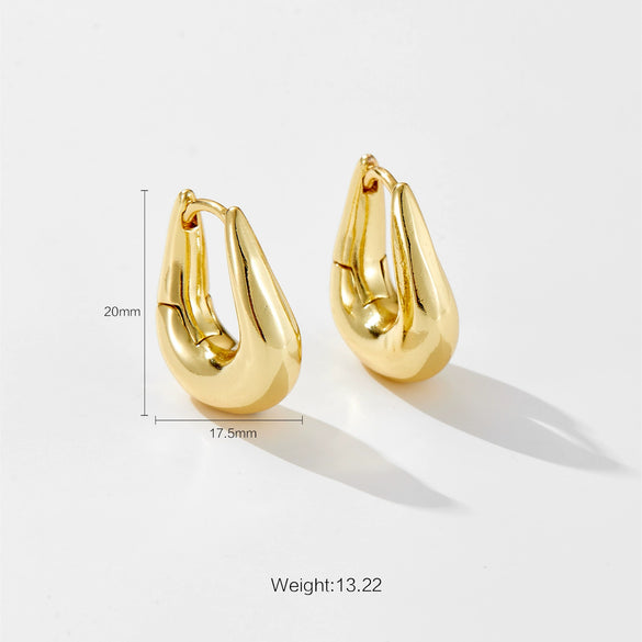 Wholesale Women's Copper Earrings With Geometric Design And Platinum Or 18K Gold Electroplating