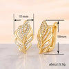 Wholesale Women's Copper Earrings With Geometric Pattern And Zirconia Design In Fashion Ol Style