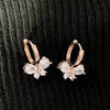 Wholesale Women's Copper Earrings With Inlaid Zirconia Sweet Animal Geometric Design