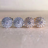 Wholesale Women's Copper Earrings With Round Diamond And Geometric Zircon Set