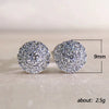 Wholesale Women's Copper Earrings With Round Diamond And Geometric Zircon Set