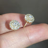 Wholesale Women's Copper Earrings With Round Diamond And Geometric Zircon Set