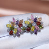 Wholesale Women's Copper Earrings With Sunflower Pattern And Highend Style Set With Precious Stones