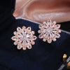 Wholesale Women's Copper Earrings With Sunflower Pattern And Highend Style Set With Precious Stones