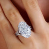 Wholesale Women's Copper Eggshaped Geometric Zircon Inlaid Ring Jewelry