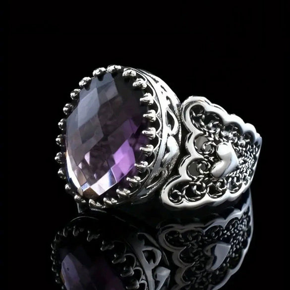 Wholesale Women's Copper Electroplated Geometric Heart Ring In Baroque Medieval Style