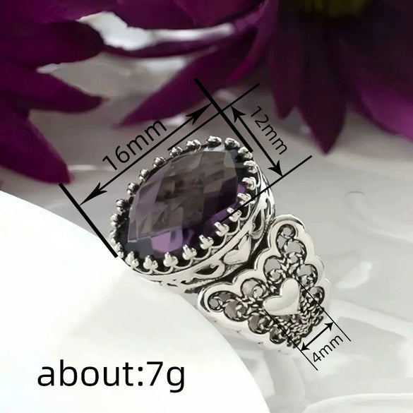 Wholesale Women's Copper Electroplated Geometric Heart Ring In Baroque Medieval Style
