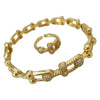 Wholesale Women's Copper Electroplated Geometric Hollow U Letter Bracelet