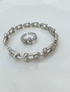 Wholesale Women's Copper Electroplated Geometric Hollow U Letter Bracelet