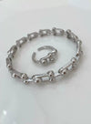 Wholesale Women's Copper Electroplated Geometric Hollow U Letter Bracelet