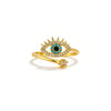 Wholesale Women's Copper Electroplated Gold Inlaid Zircon Eye Design Ring