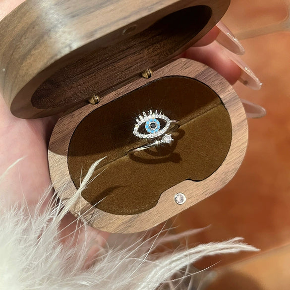 Wholesale Women's Copper Electroplated Gold Inlaid Zircon Eye Design Ring