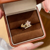Wholesale Women's Copper Electroplated Gold Inlaid Zircon Flower Ring