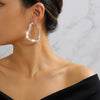 Wholesale Women's Copper Electroplated Heartshaped Diamondstudded Hollowout Earrings