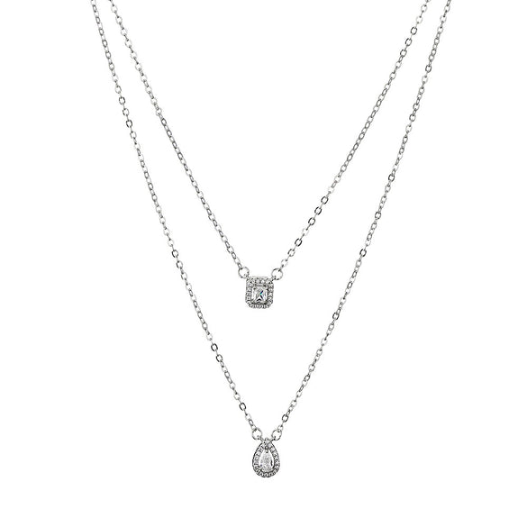 Wholesale Women's Copper Electroplated Inlaid Aaa Zircon Geometric Drop Shape Earrings And Ring Jewelry