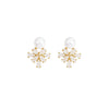 Wholesale Women's Copper Electroplated Maple Leaf Zircon Earrings Light Luxury Exquisite Highend Elegant Fashion Allmatch
