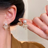 Wholesale Women's Copper Electroplated Maple Leaf Zircon Earrings Light Luxury Exquisite Highend Elegant Fashion Allmatch