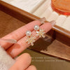 Wholesale Women's Copper Electroplated Maple Leaf Zircon Earrings Light Luxury Exquisite Highend Elegant Fashion Allmatch