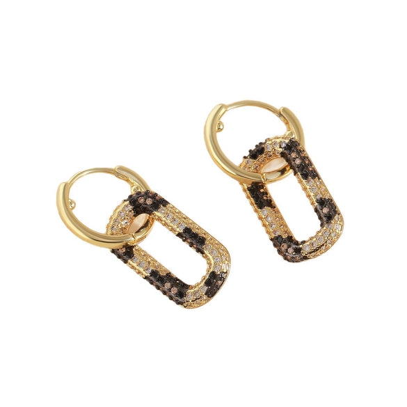 Wholesale Women's Copper Electroplated Minimalist Leopard Snake Geometric Pattern Earrings