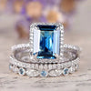 Wholesale Women's Copper Elegant Geometric Rectangular Ring And Bracelet Inlaid Zircon