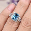 Wholesale Women's Copper Elegant Geometric Rectangular Ring And Bracelet Inlaid Zircon