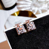 Wholesale Women's Copper Elegant Geometric Zircon Earrings