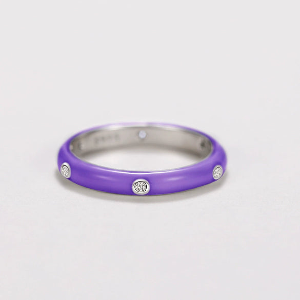 Wholesale Women's Copper Enamel Geometric Light Luxury Ring