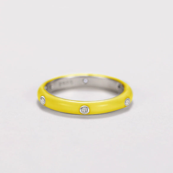 Wholesale Women's Copper Enamel Geometric Light Luxury Ring