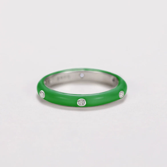 Wholesale Women's Copper Enamel Geometric Light Luxury Ring