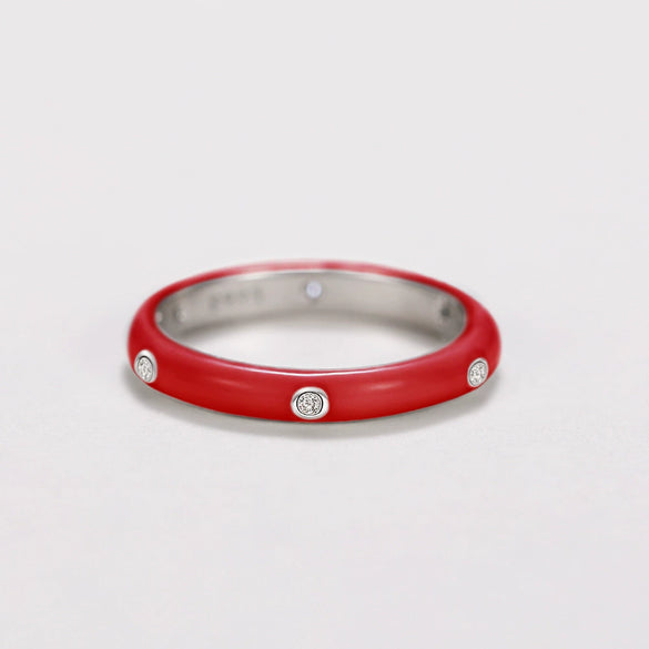 Wholesale Women's Copper Enamel Geometric Light Luxury Ring