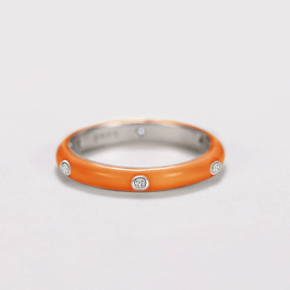 Wholesale Women's Copper Enamel Geometric Light Luxury Ring