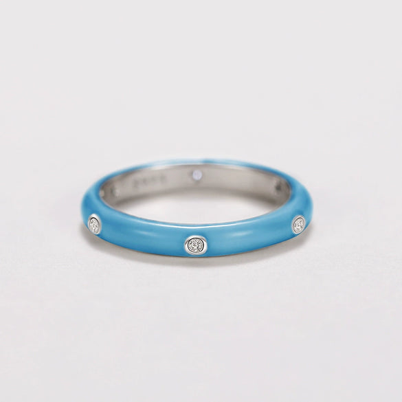 Wholesale Women's Copper Enamel Geometric Light Luxury Ring