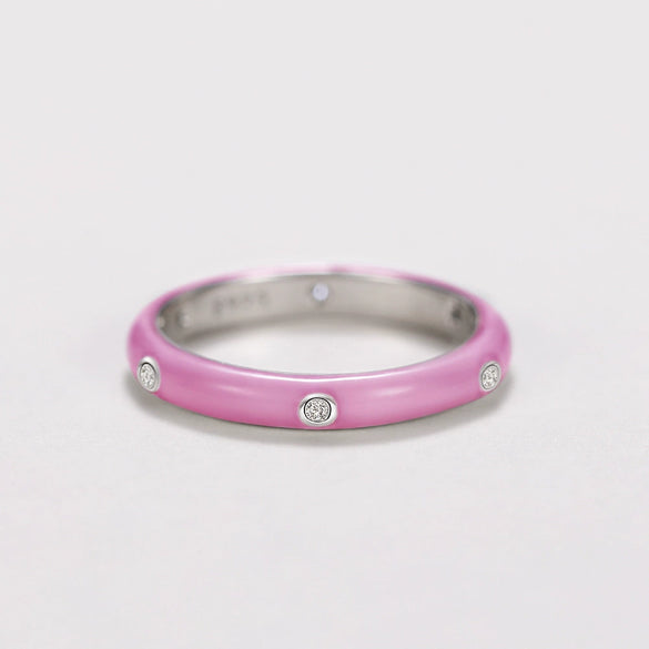 Wholesale Women's Copper Enamel Geometric Light Luxury Ring