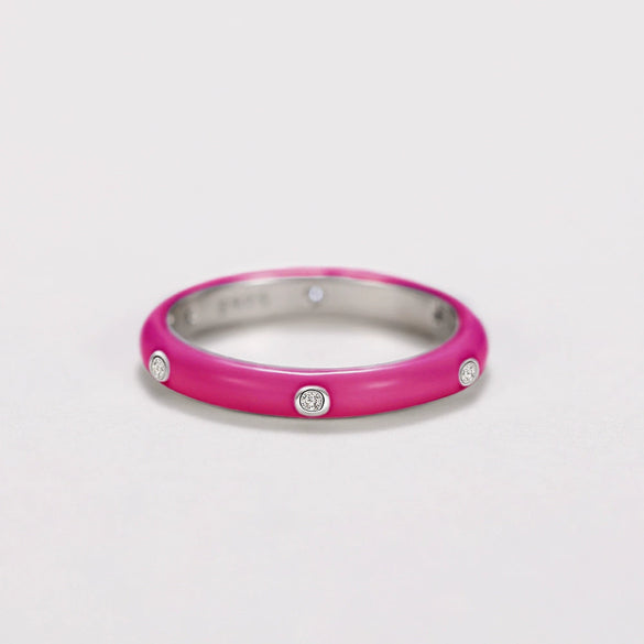 Wholesale Women's Copper Enamel Geometric Light Luxury Ring