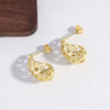 Wholesale Women's Copper Exaggerated Hollow Heart Drop Geometric Earrings With Electroplating